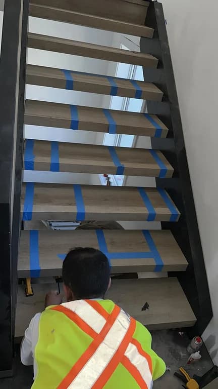 Vinyl Plank Staircase & Noising by OkanEdge Flooring